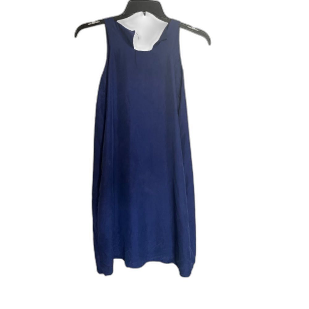 silk shift dress blue minimalist classic simple aline